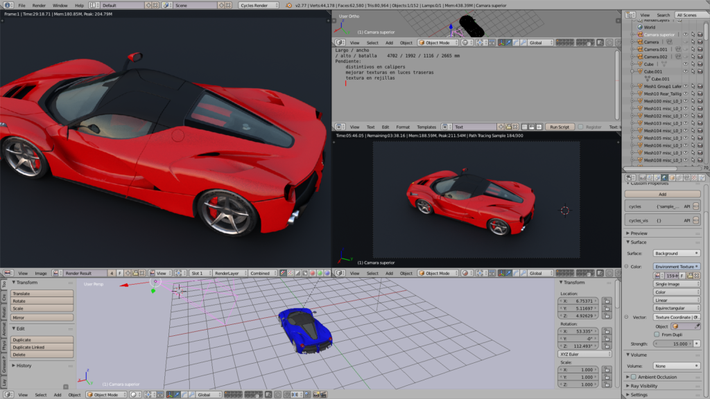 Blender captura de pantalla